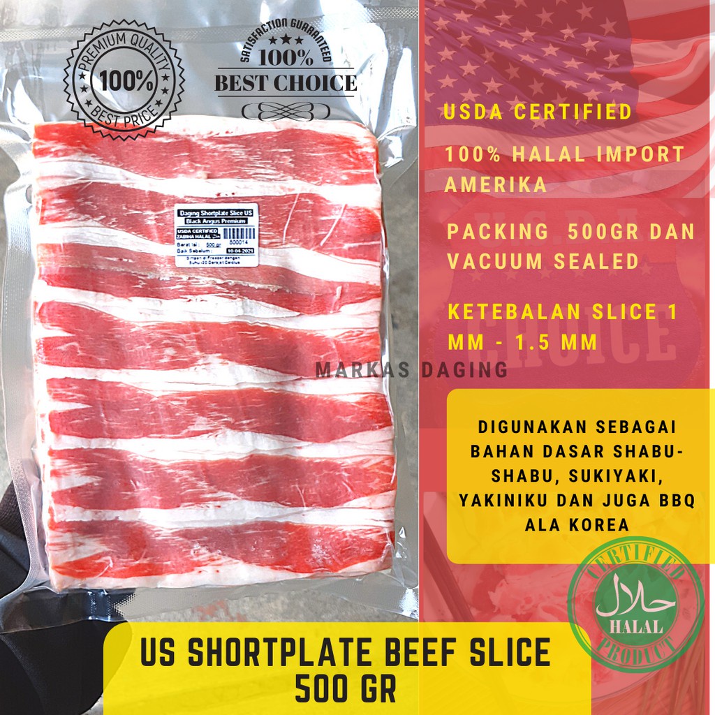 

COD US Slice Beef / DAGING SAPI Shortplate 500gr / RICEBOWL / Yoshinoya / Yakiniku