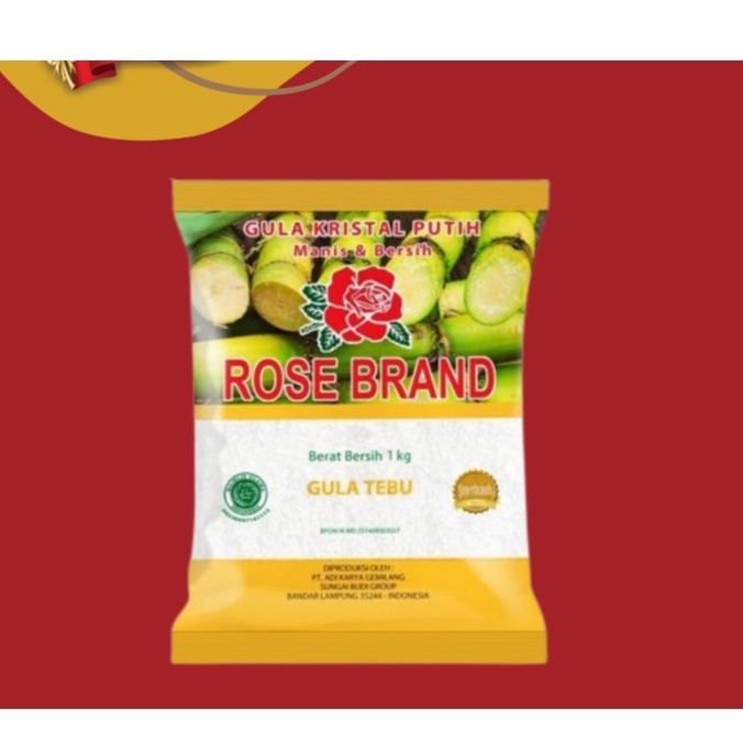 

ROSE BRAND Gula TEBU Kristal Putih Gula KEMASAN KUNING 1 kg ORIGINAL