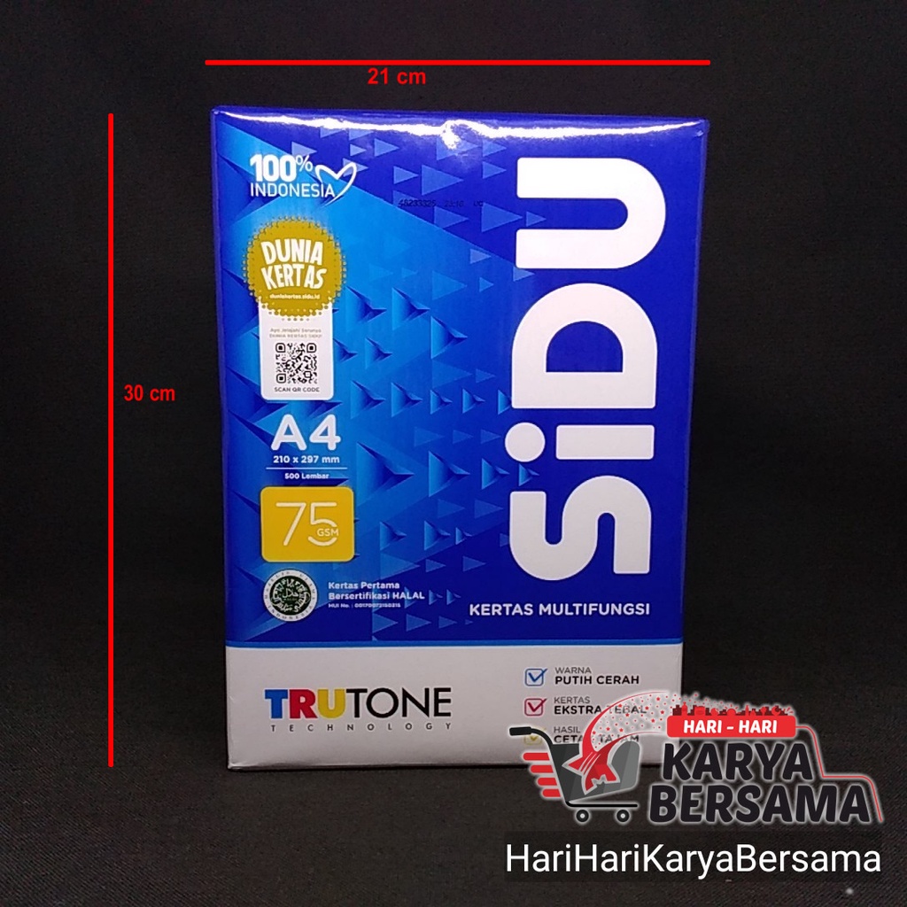 

SINAR DUNIA KERTAS A4 210 X 297MM 75GSM 500'S