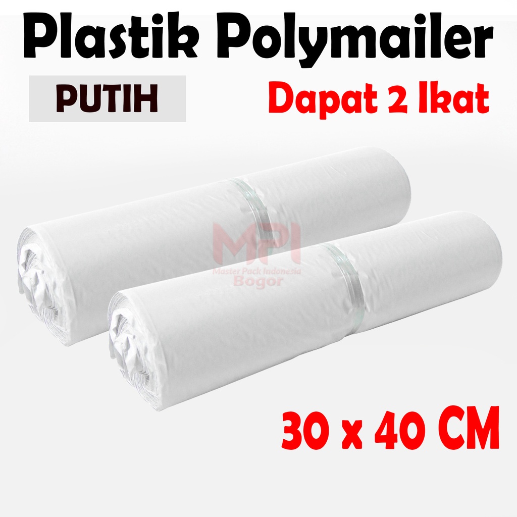 

2 IKAT - Plastik Polymailer Putih 30 x 40 cm / Plastik Polimer / Pelastik packaging Kantong Amplop - Master Pack Indonesia