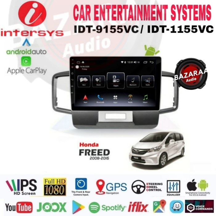 Head Unit Android INTERSYS 10 Inch HONDA FREED + Socket PNP