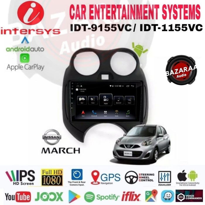Head Unit Android INTERSYS 9 Inch MARCH 2010 - 2013 + Socket PNP