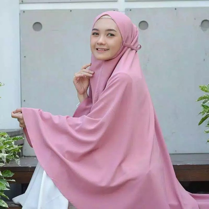 Bergo WOLFIS Maryam Jumbo Tali Wolfis Tebal Premium XXL/Hijab Instan/Terlaris - Mocca