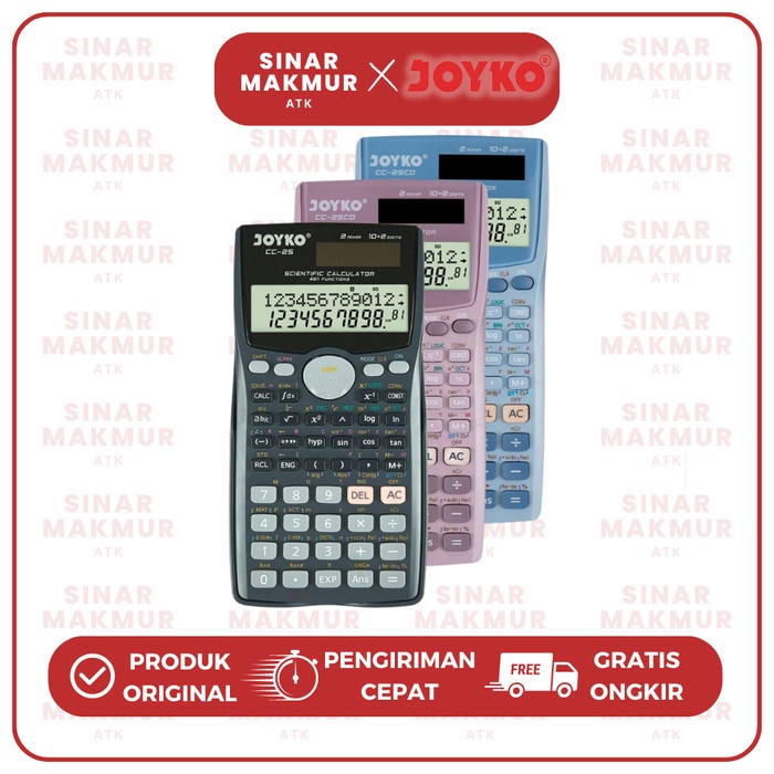 

Scientific Calculator/Kalkulator Ilmiah Joyko CC-25 401 Function (PCS)