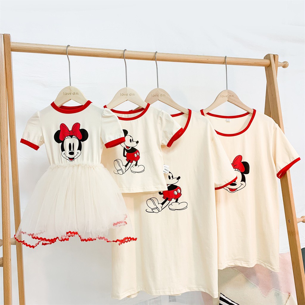Tshirt Mickey Minnie Shirt Baju Couple Premium Ibu Anak Impor
