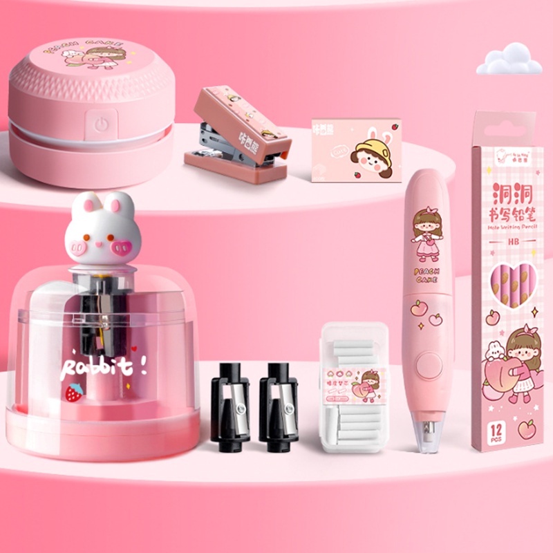 

12 IN 1 Set Perlengkapan Alat Tulis Otomatis,Automatic Electric Stationery Set,Kit Alat Tulis