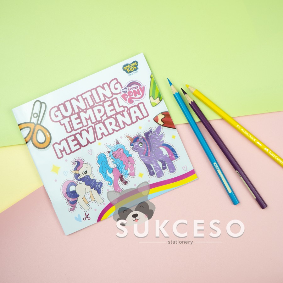

AMAZING Buku Gunting Tempel Mewarnai My Little Pony