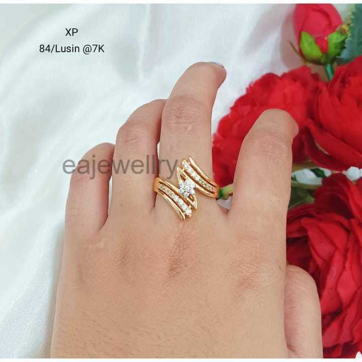 Model Cincin Emas 24 Karat Zigzag Asli Realpict Wanita
