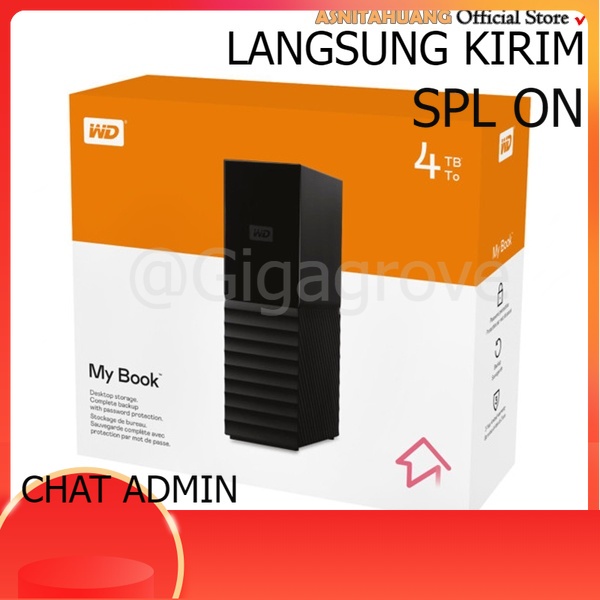 {STOK TERBARU} WD My Book 4TB - Desktop External Hard Drive 3.5" WD MyBook 4TB Gigagrove
