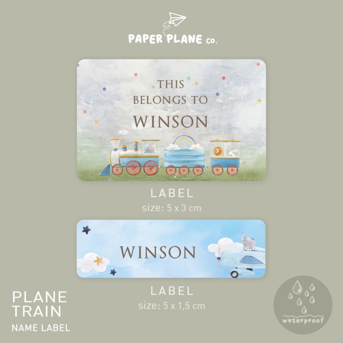 

Sticker Label Nama Anak Tema "Plane & Train" Tahan Air Anti Luntur