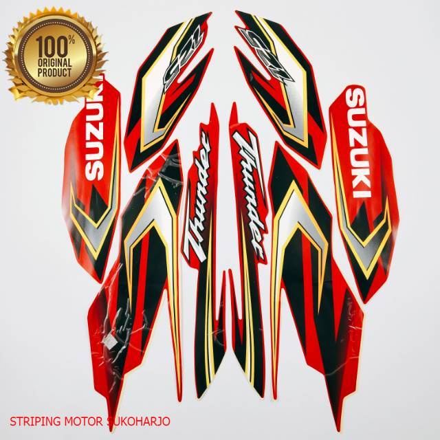 (ORI) striping suzuki thunder 125 merah 2010 2011 termurah kualitas original