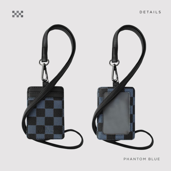 

BW76 Ray Cláyn - ID Card Lanyard / Name Tag / Lanyard ID Cardholder Kulit - Phantom Blue, Tanpa Box