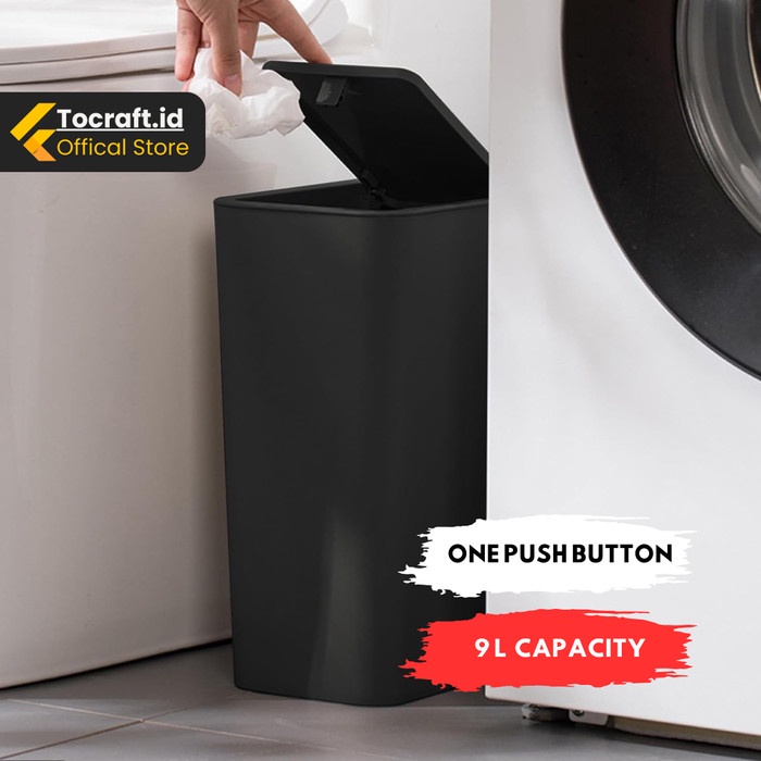 TCID Tempat Sampah Aesthetic Minimalis Hitam Putih