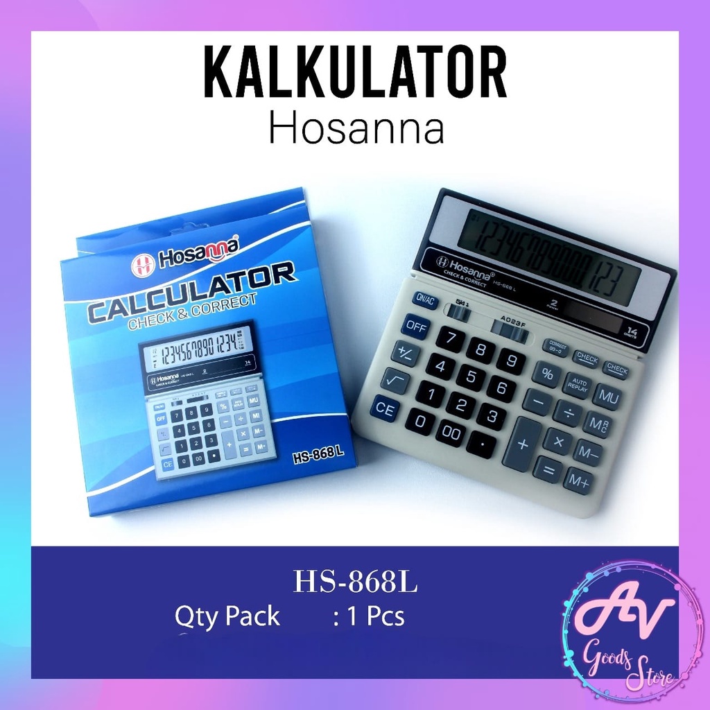 

KALKULATOR HOSANNA 14 DIGIT ANGKA HS-868L / KAKLULATOR CHECK & CORRECT / CALCULATOR