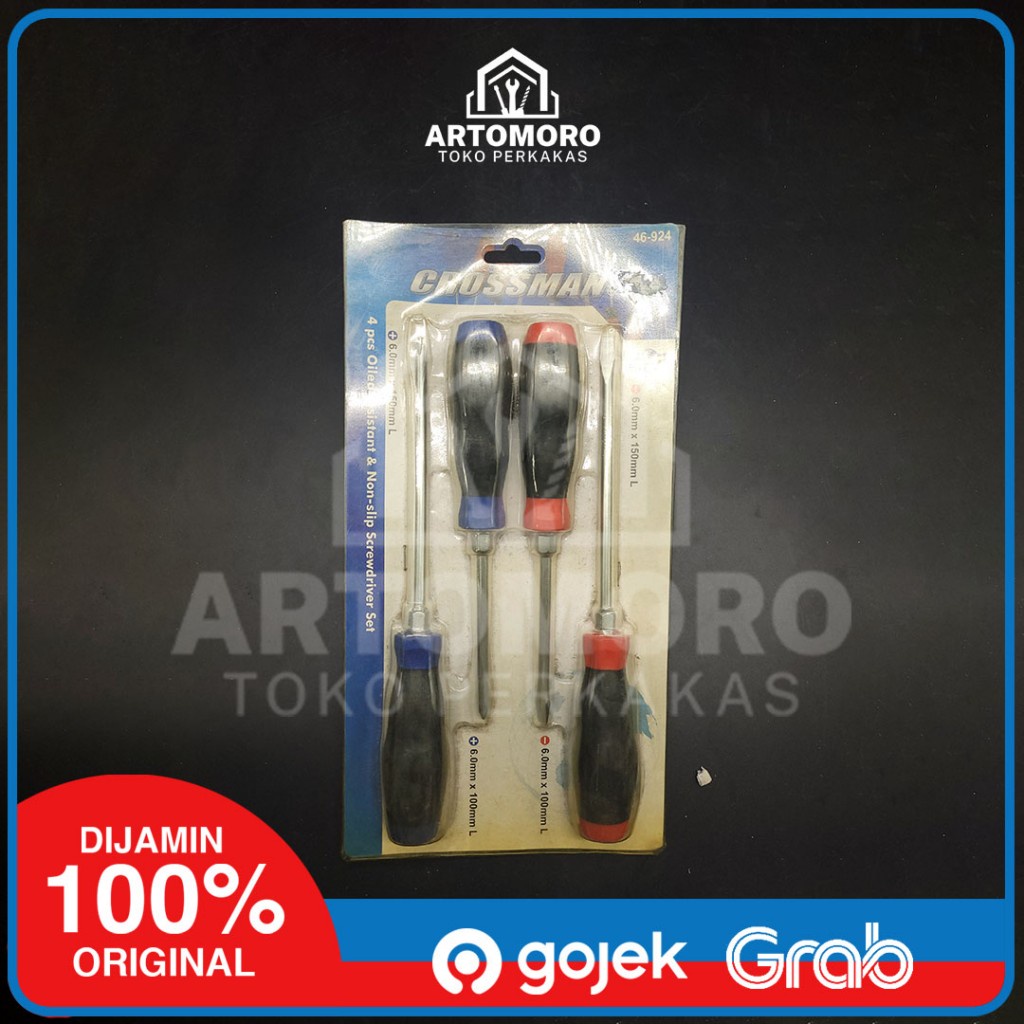 Obeng Tangkai Karet Set 4Pc Crossman