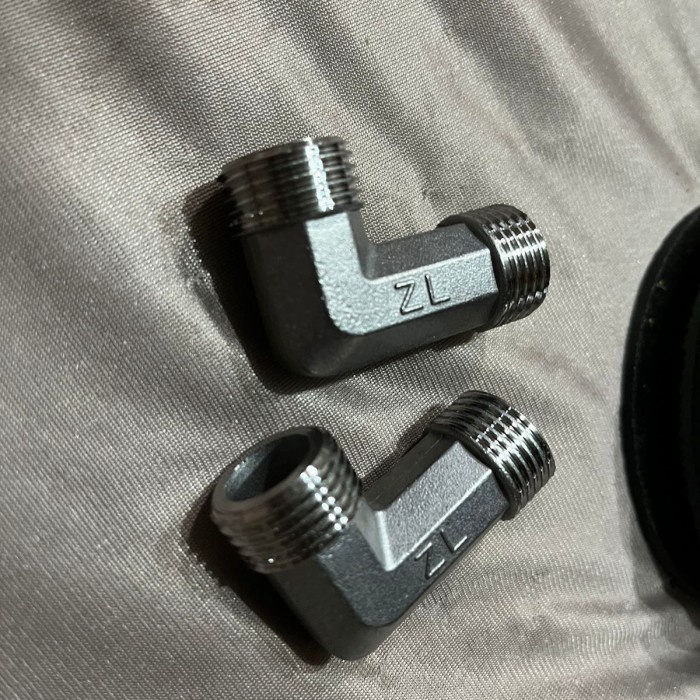 Knee elbow L drat luar + drat luar 1/2" stainless steel 304