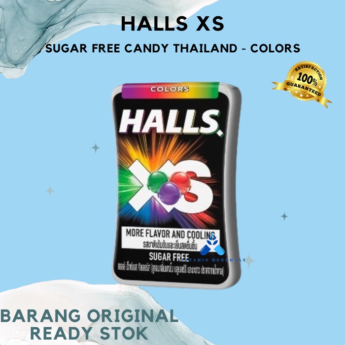HALLS XS Sugar Free Candy Permen Bebas Gula Import - COLORS