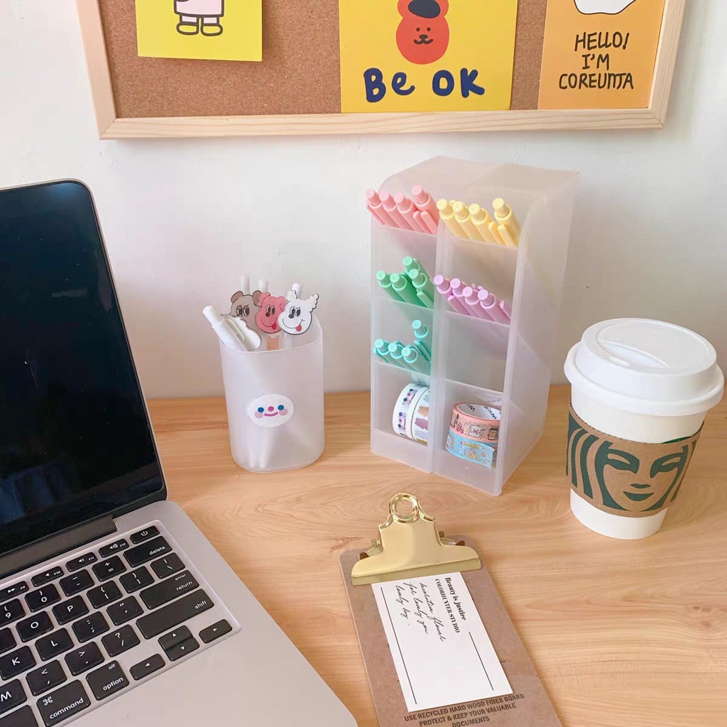 

Holder Pen Rak Pulpen Pensil/Lipstick 4 Sekat Multifungsi Murah (Bujoyuk)