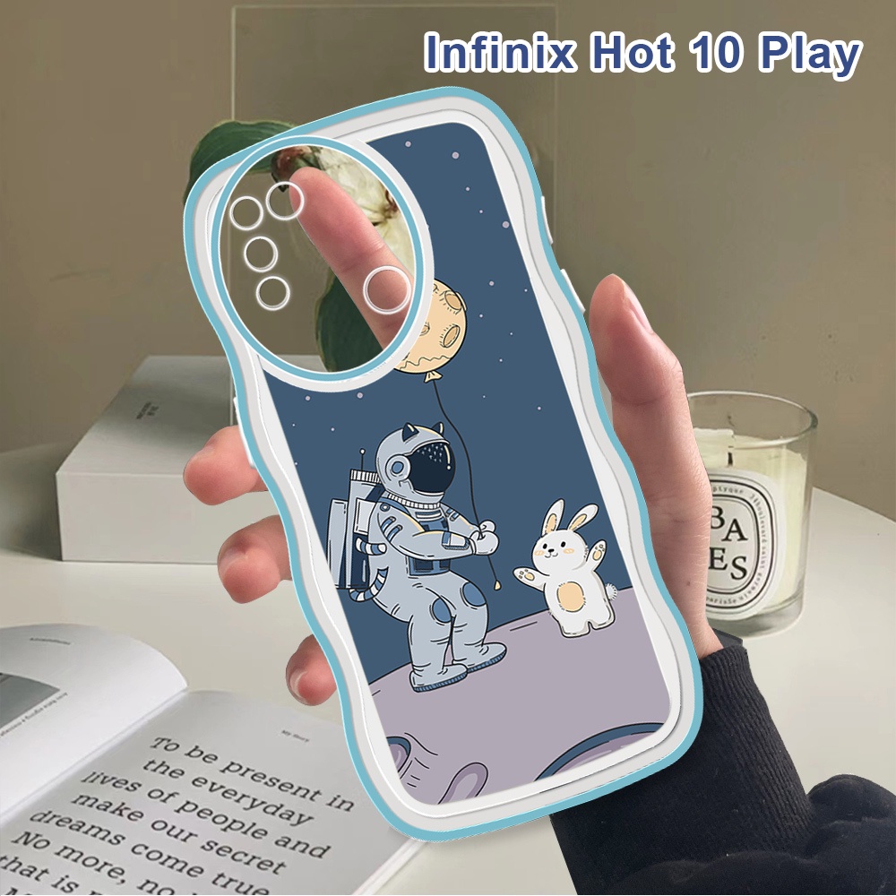 Casing Untuk Infinix Hot 10 Play 10 9 Play Soft Case Nasa Astronaut Shockproof Ponsel Cover Silicone