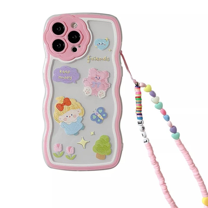 Case IPHONE 12 11 Pro Max 12 11 Pro 12 11 Casing+Tali Cute Cantik Lucu - CASE+TALI MANIK, IPHONE 11 