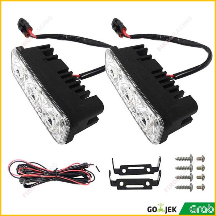 LAMPU LE DRL 3 TITIK WATERPROOF 2pcs Lampu Mobil LED Anti Air Car Ligh