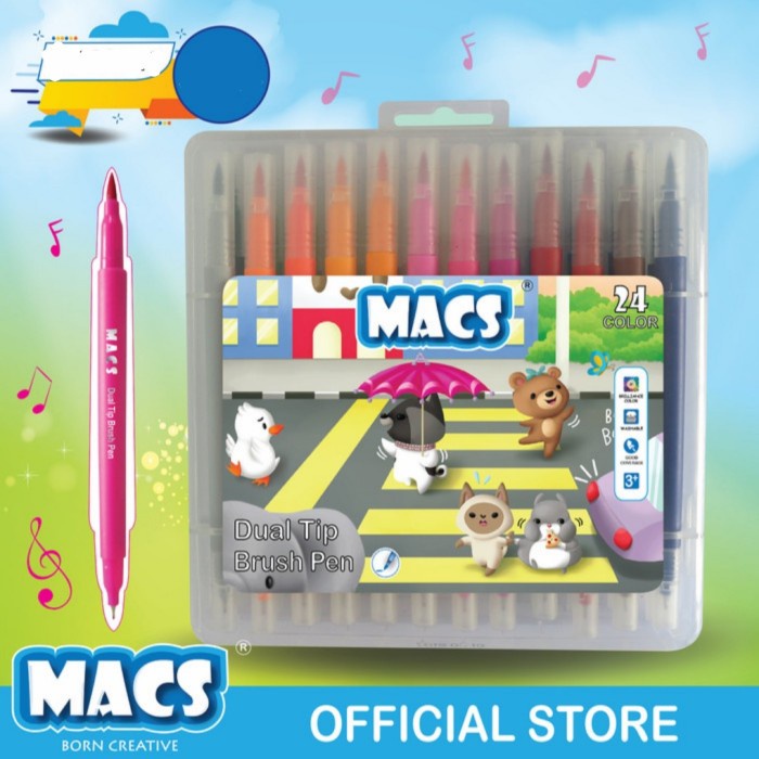 

MACS Dual Tip Brush Pen 24 Warna