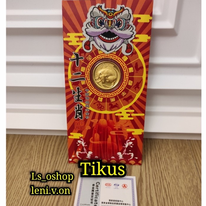 

Angpao Emas 12 Shio Angpao Imlek Hadiah Angpao Ulang Tahun Tahun Baru - Shio Tikus