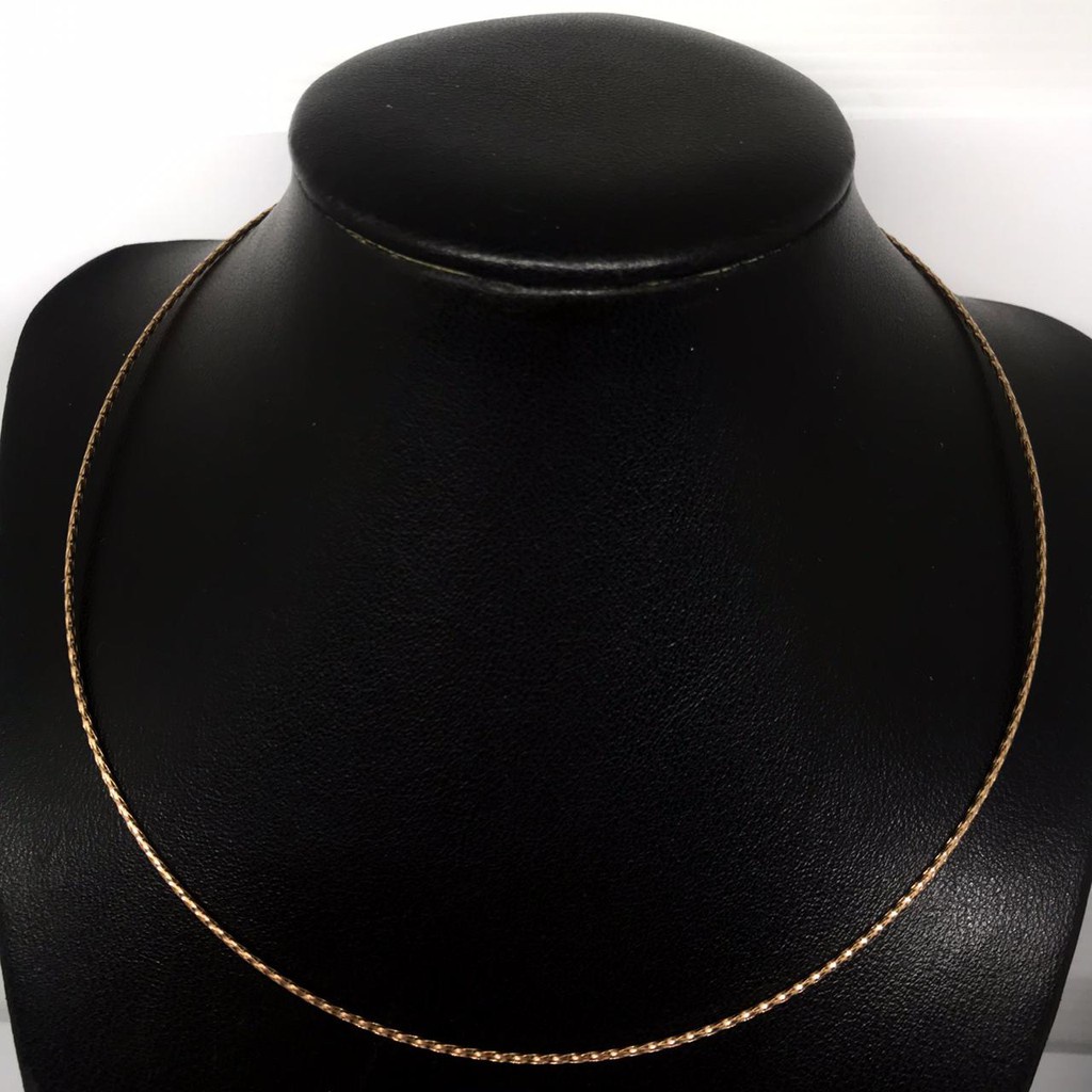 750 Kalung rantai anak dan dewasa emas asli kadar 750 75% kawat tegang kuning putih hitam black whit