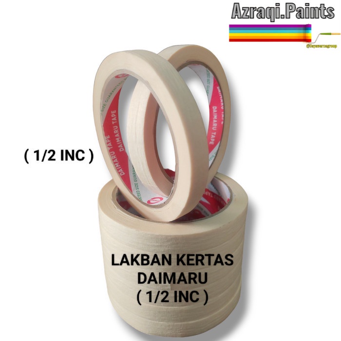 

LAKBAN KERTAS DAIMARU ( 1/2 INC ) MASKING TAPE 12 MM X 21 METER