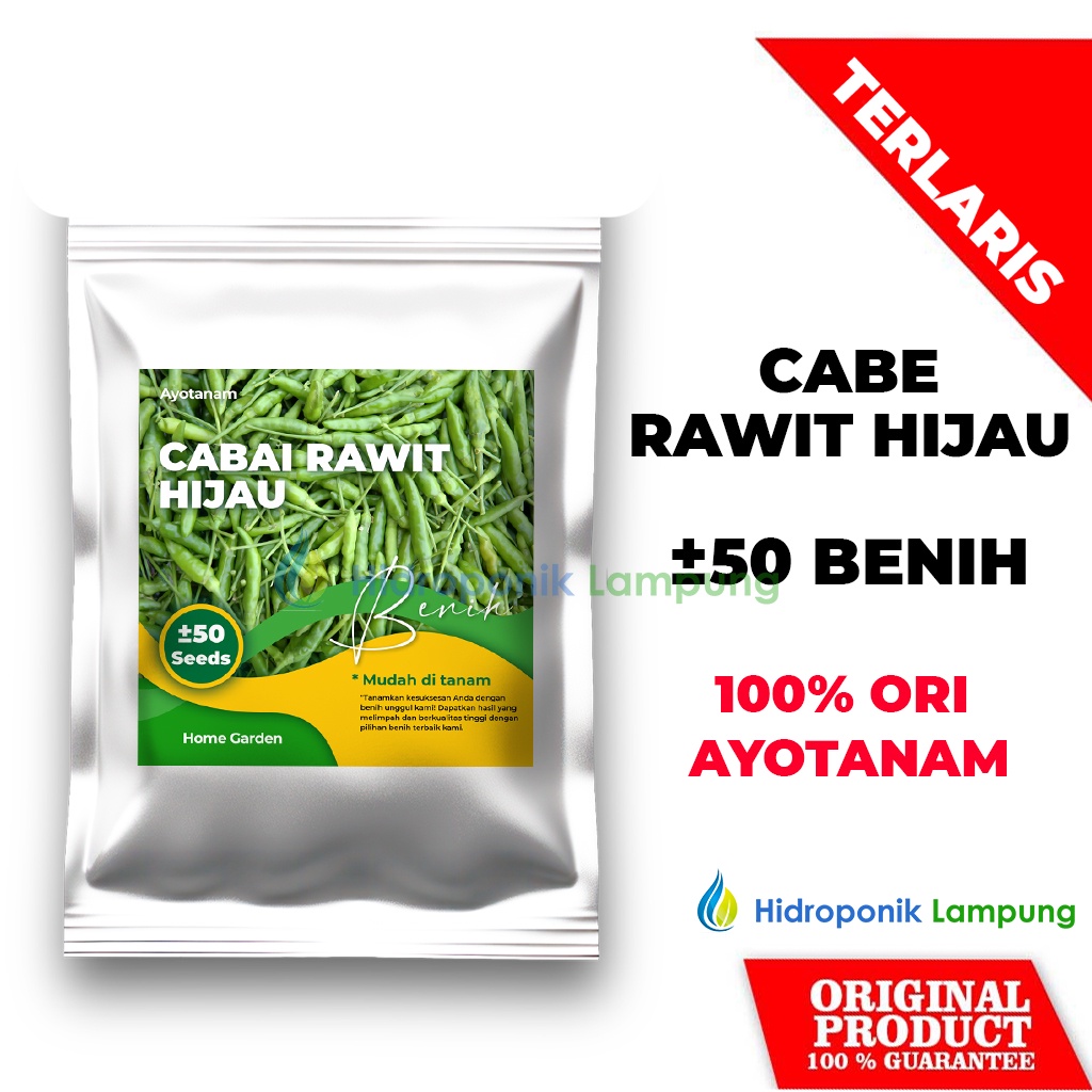 AYOTANAM Benih Bibit Cabe Rawit Hijau ± 50 Benih
