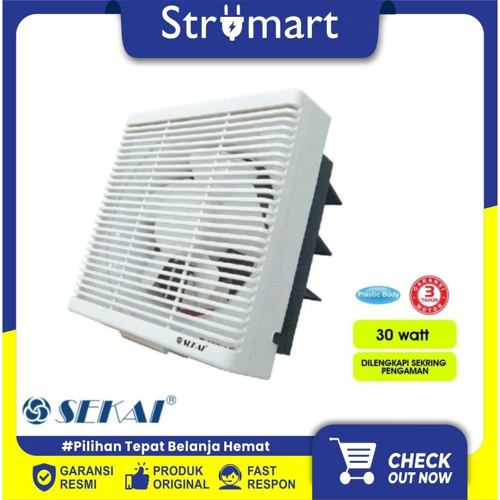 EXHAUST FAN DINDING SEKAI WEF 890 WALL EXHAUST FAN HEXOS 8INCH