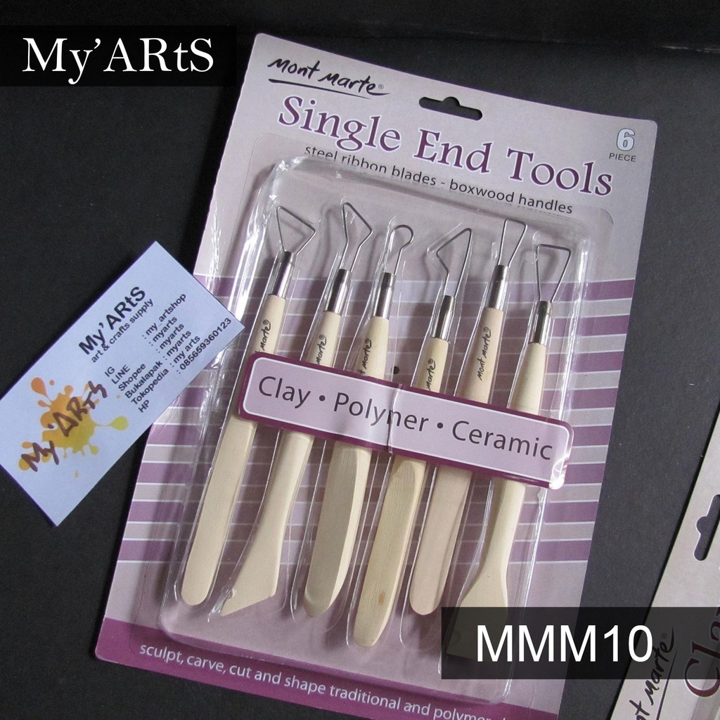 

Mont Marte Single End Tools 6 Set Sculpt Alat Ukir Clay Myarts