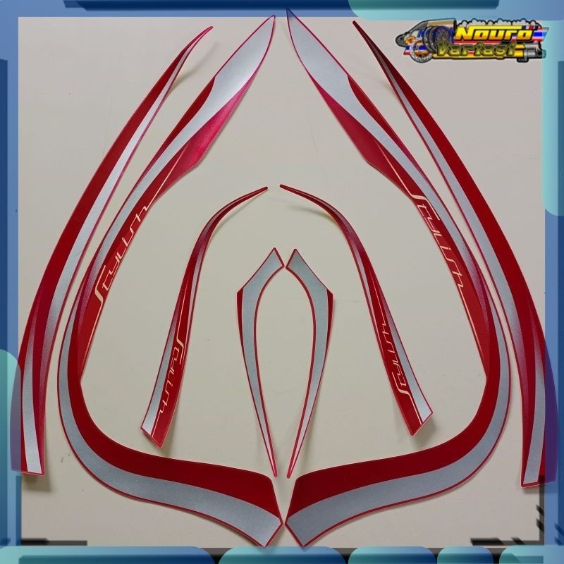 Stiker stiker striping motor honda scoopy 2022 prestige stylish merah matte  standar bagus