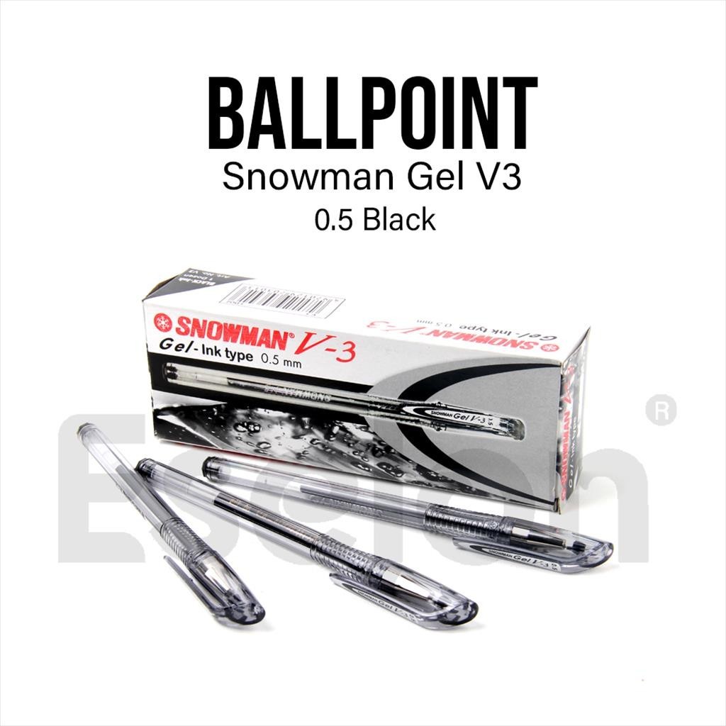 

[ES.JKT] 1buah pulpen/1pc Pulpen Snowman Gel / V3 Hitam 0.5mm