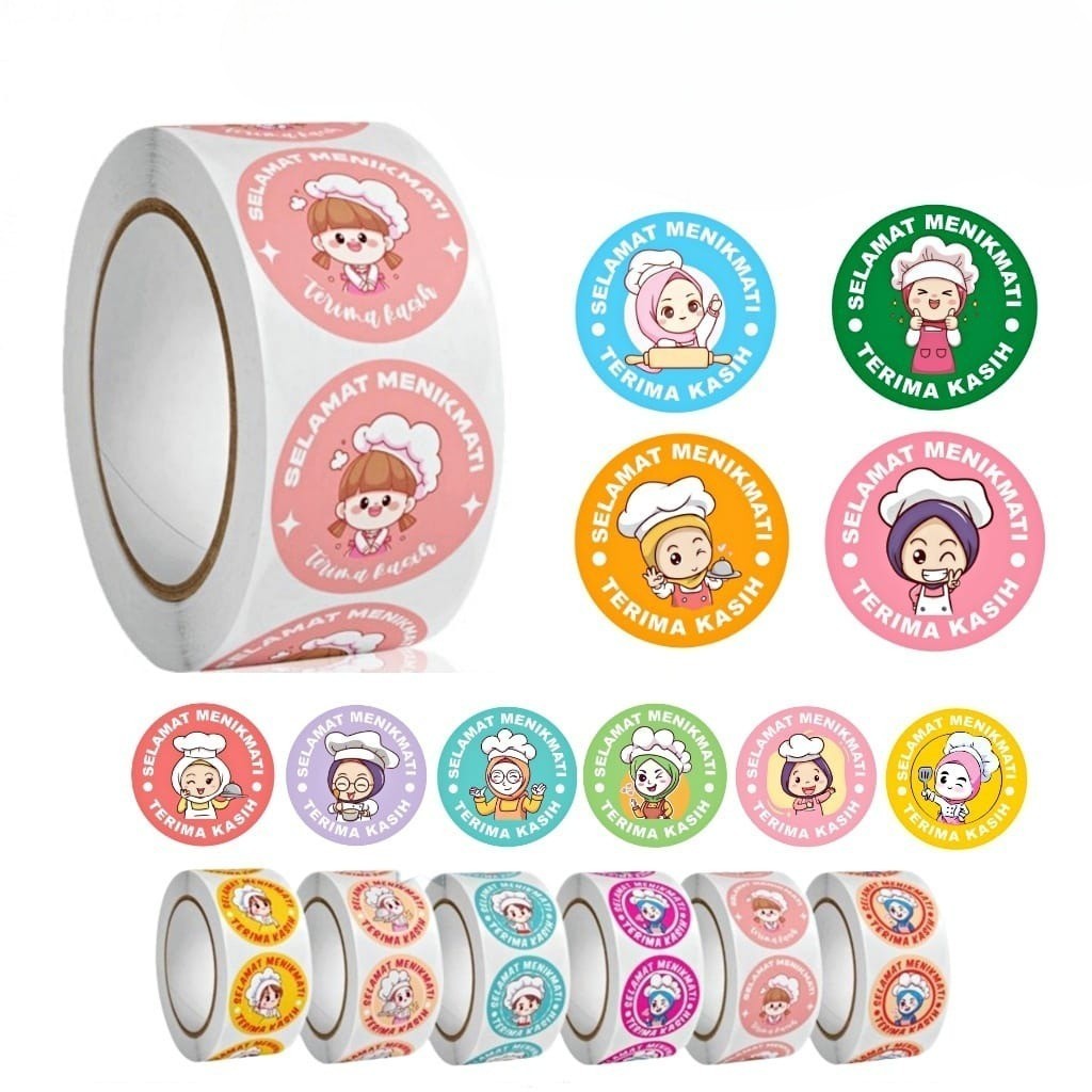

Stiker Jualan Terima Kasih/Thank you Selamat Menikmati 500 Label Sticker Bulat Roll untuk Makanan, Kue, dan Catering Motif Beragam Cantik ACC