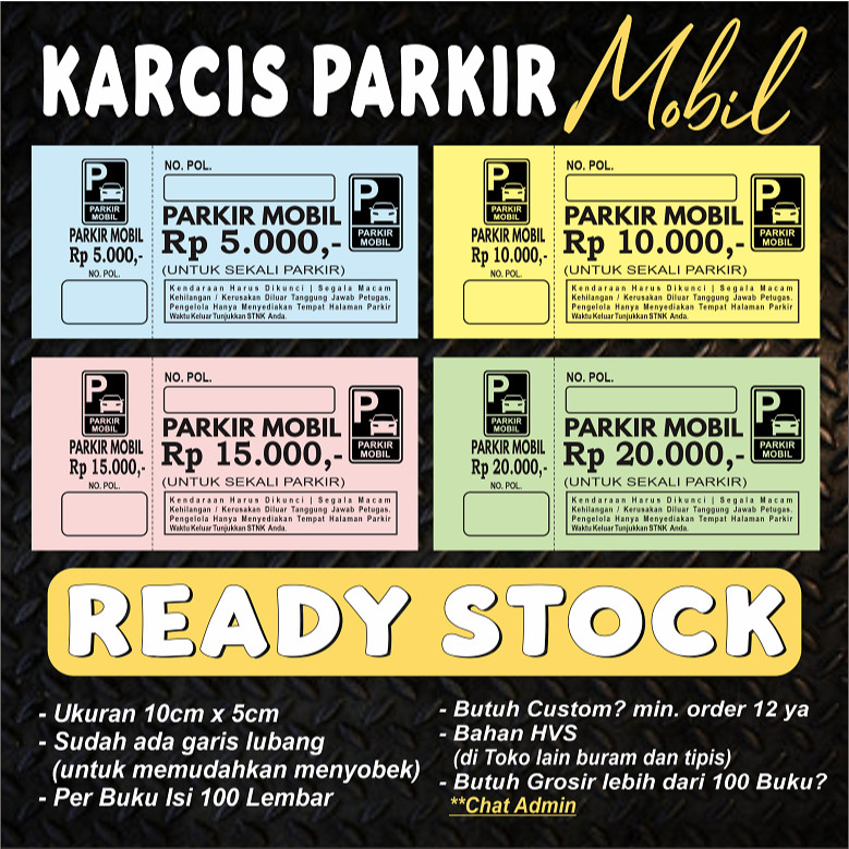 

KARCIS PARKIR MOBIL PILIHAN TERLENGKAP READY STOK