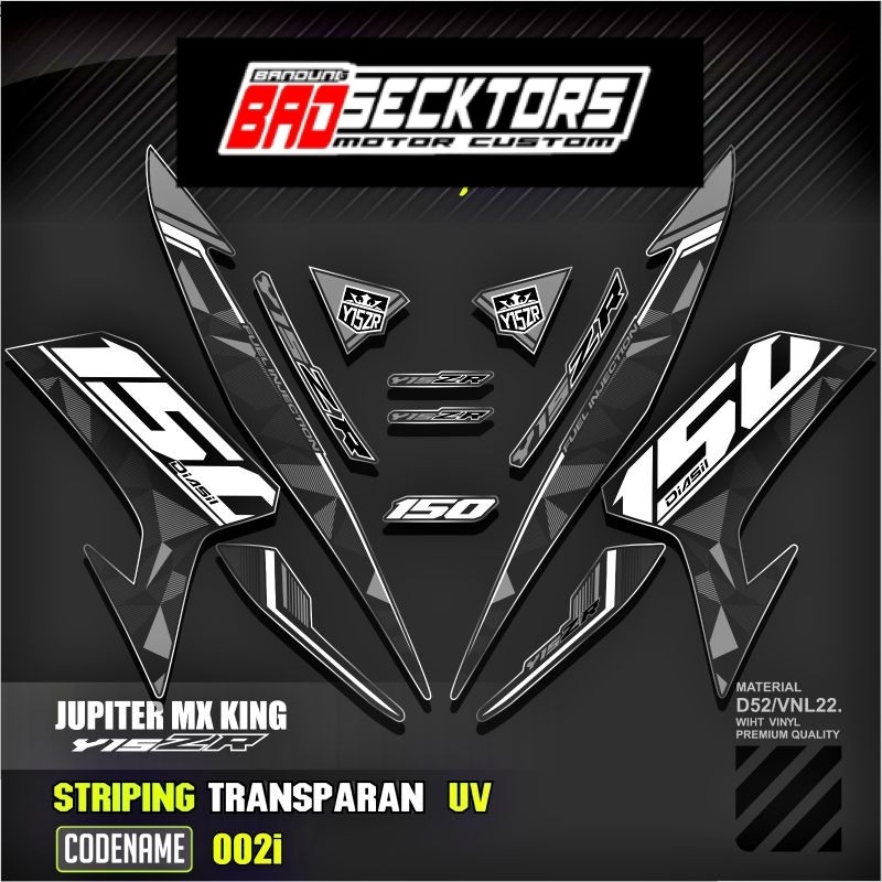 Decal Sticker Striping Variasi Transparan Uv Mx King 150 Yamaha Jupiter Mx King 150 Y15ZR Y16ZR SNIP