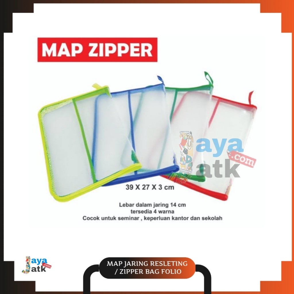 

Map Jaring Resleting / Zipper Bag Dokumen File Folio