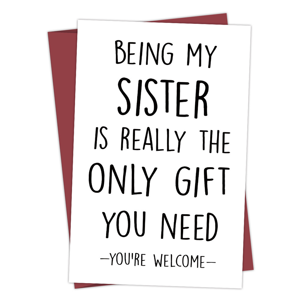

1PC Funny Birthday Card For Sister,Humorous Birthday Greeting Card For Sister,Sister Gifts Card,Personalised Card With Envelopes