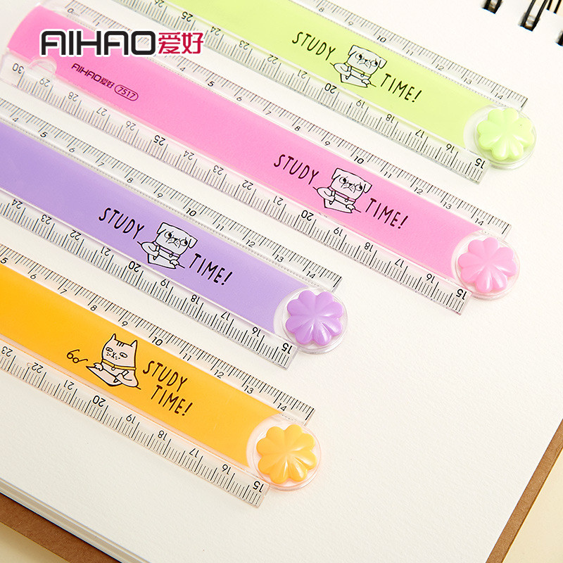 

30CM New Cute Kawaii Study Time Color Folding Ruler Multifunction diy Drawing Rulers Kids Students Office School Stationery