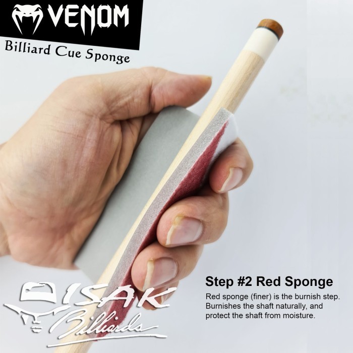 Venom Cue Sponge - Shaft Smoother & Burnisher Alat Stick Billiard Cues