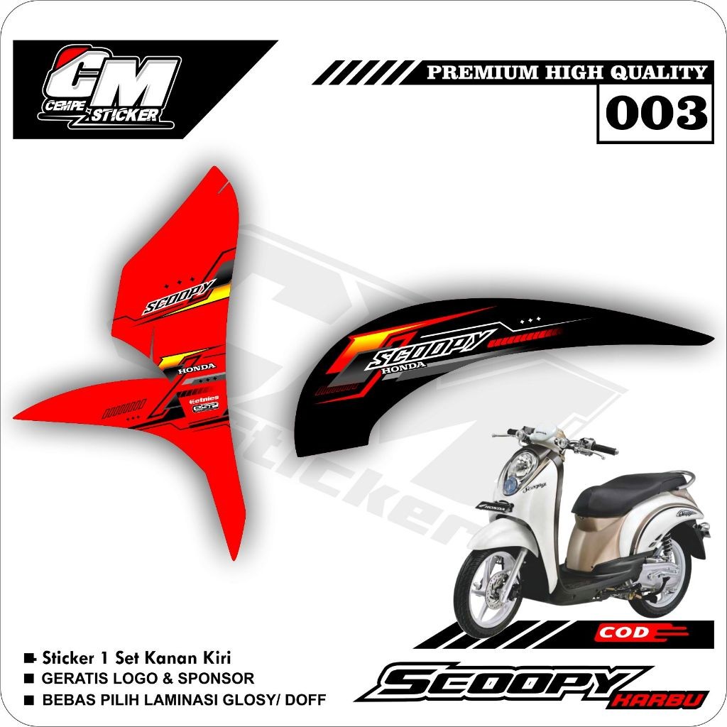 Stiker Scoopy Karbu Decal Striping Standar Scoopy Premium Racing CM03