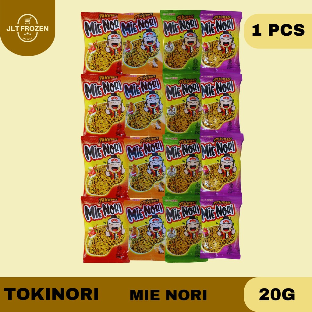 

Tokinori Mie Nori / Mie Krispi / Snack Mie / Cemilan / Rasa Pedas / BBQ / Ayam Bawang / Ayam Goreng 20g 1RCG/12PCS