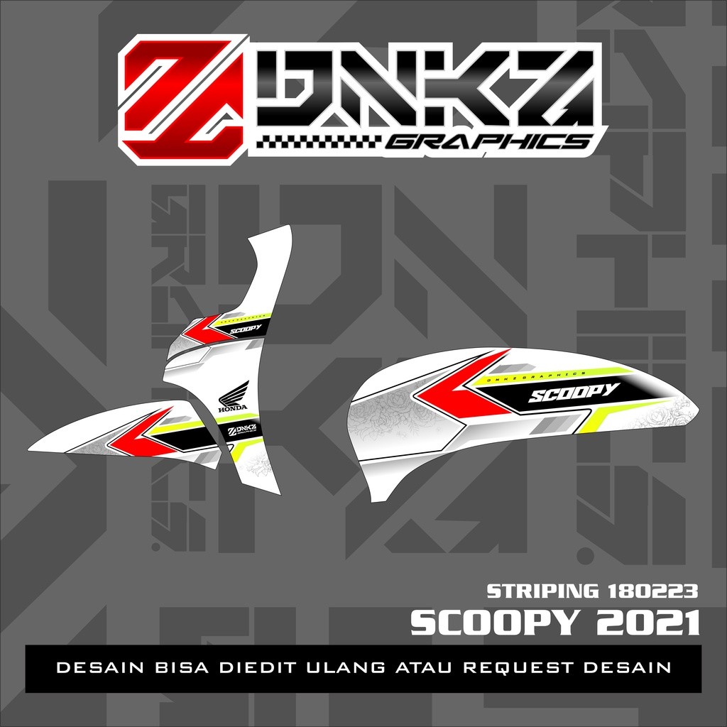 Stiker Scoopy New 2021 Decal Striping Scoopy 2021 Premium Racing  ST180223