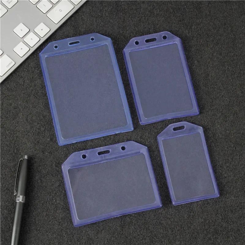 

Plastic Vertical Silicone Soft Clear PVC Card Holder Name Tag Holder for Nurses Office School ID Card Holder