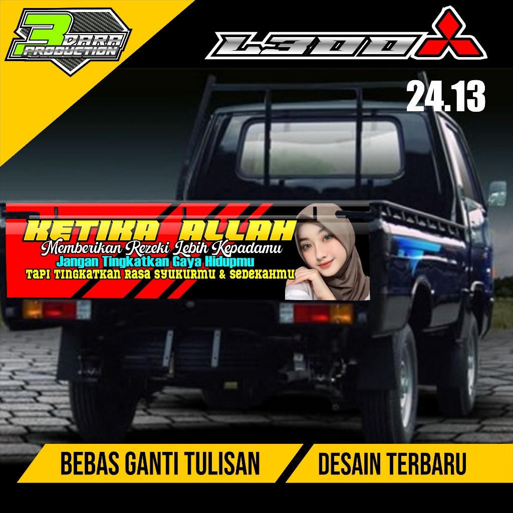 (Cod) Stiker Decal Pintu Belakang L300 Stiker Pintu Bak Belakang L 300 Kode 24.13