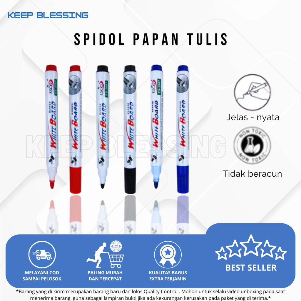 

Spidol White Board Papan Tulis - Spidol Permanen Marker -Tinta Jelas, Nyata dan Tidak Beracun - Cod - Duta Gemilang