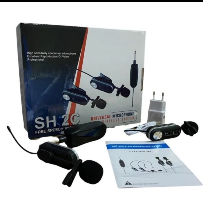 Grosir Mic Wireless Clip on/Jepit Shure SH-2C -- 2buah Mic Clip on/Jepit