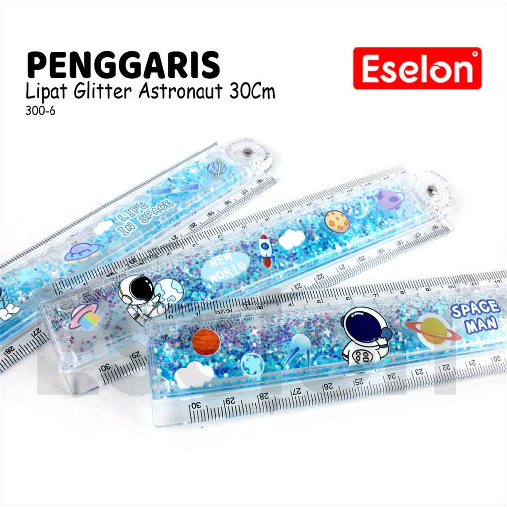 

1buah Penggaris Lipat Glitter Air / Penggaris Lipat 30cm Karakter