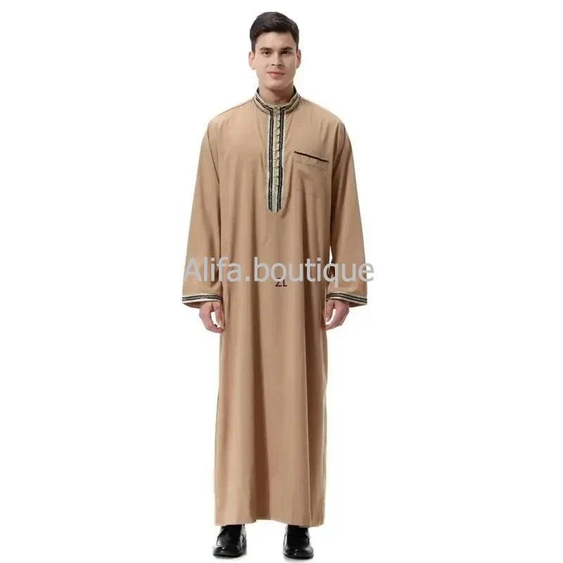 Men Saudi Muslim Kaftan Robe Jubba Thobe Arab Thoub Eid Ramadan Turkey Islam Dubai Abaya Dress Tradi